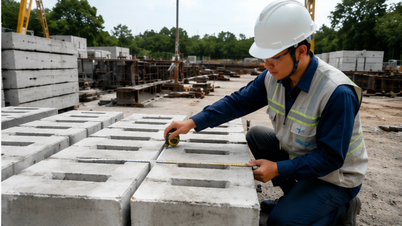 Kiểm tra chất lượng cấu kiện bê tông đúc sẵn tại xưởng sản xuất đạt tiêu chuẩn kỹ thuật Kiểm tra chất lượng cấu kiện bê tông đúc sẵn tại xưởng sản xuất đạt tiêu chuẩn kỹ thuật