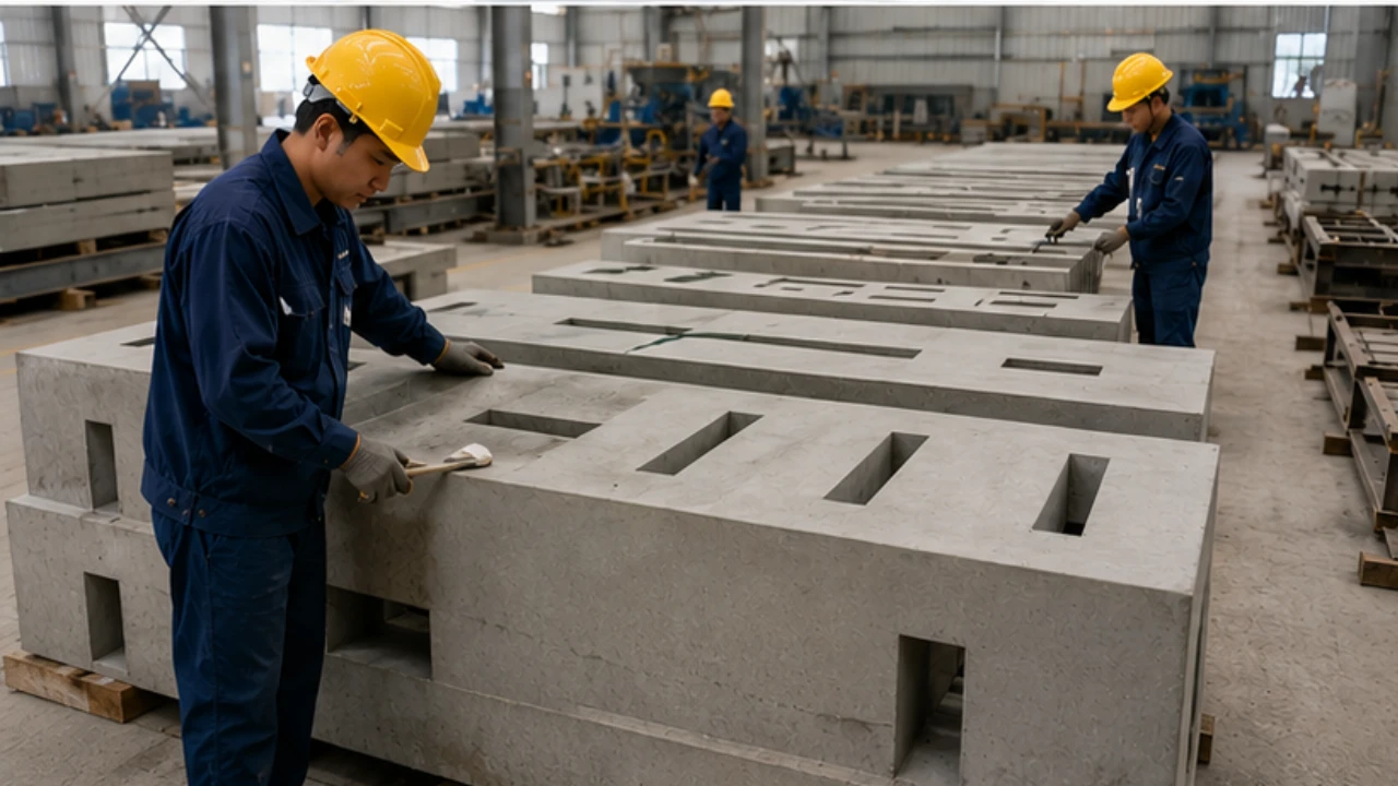 Tháo khuôn và hoàn thiện bề mặt cấu kiện bê tông đúc sẵn sau bảo dưỡng