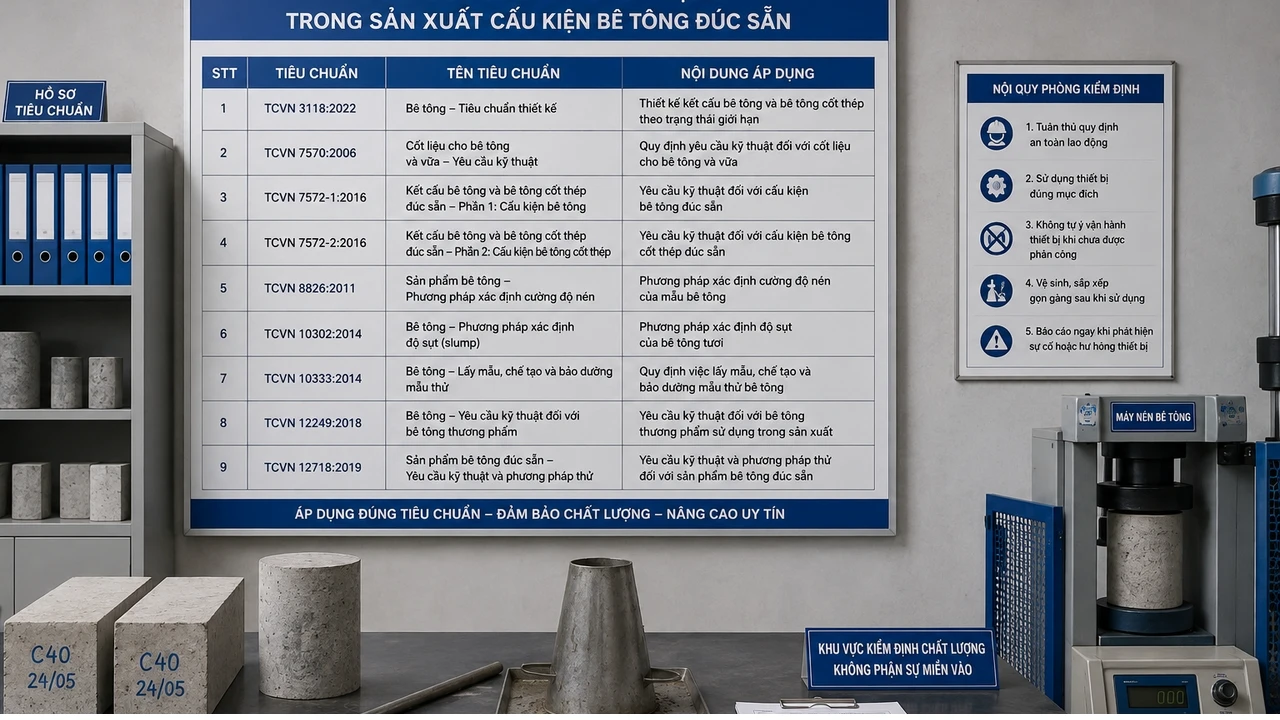 Kiểm Tra Chất Lượng Cấu Kiện Bê Tông Đúc Sẵn