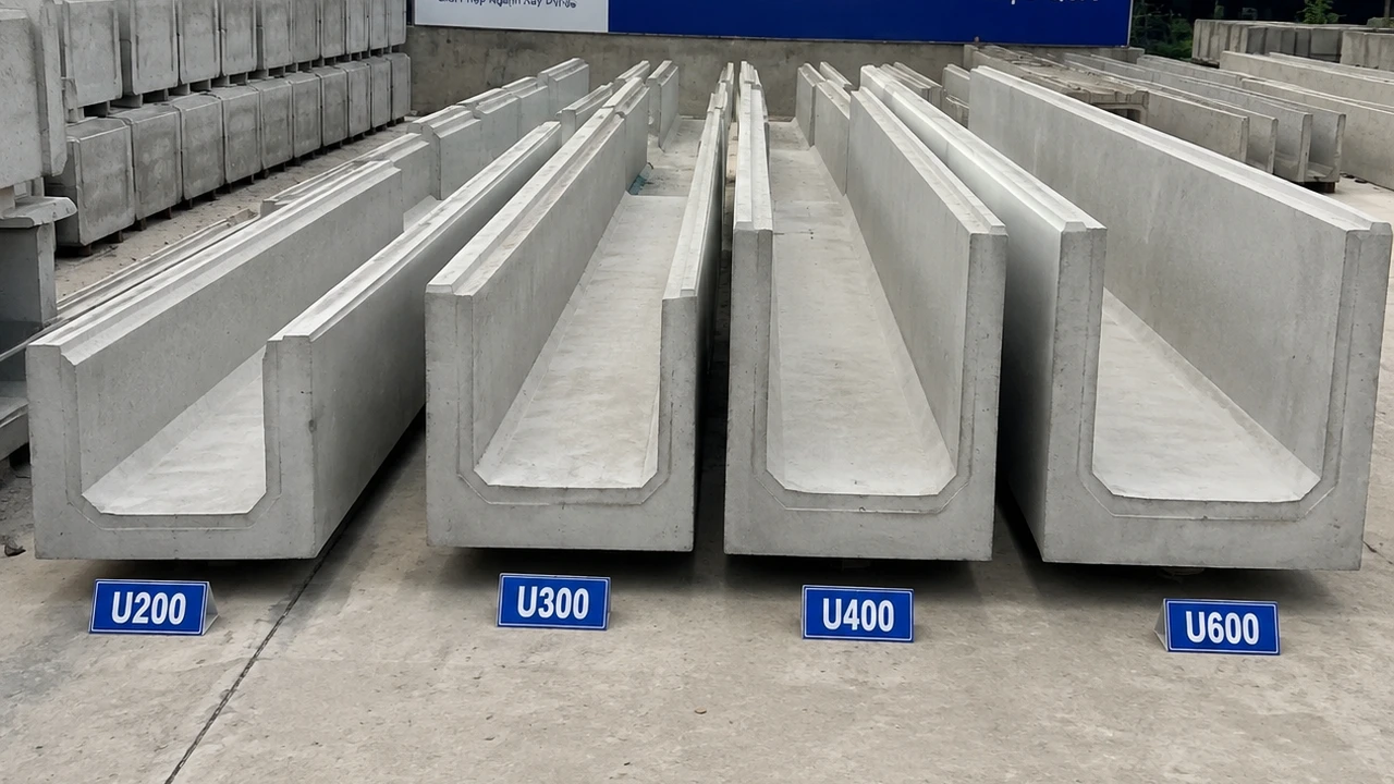 Mương Thoát Nước Chữ U Bê Tông Đúc Sẵn