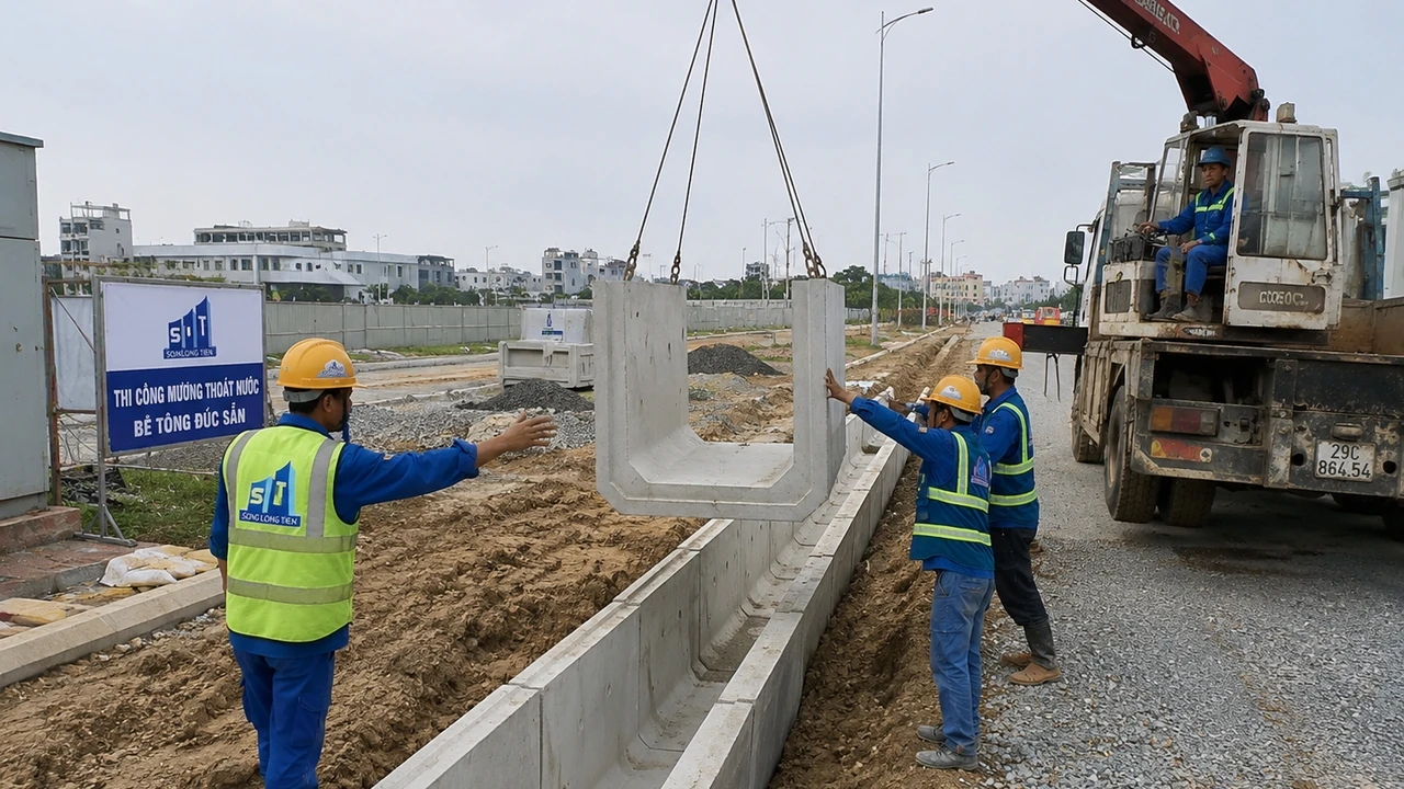 Mương Thoát Nước Chữ U Bê Tông Đúc Sẵn