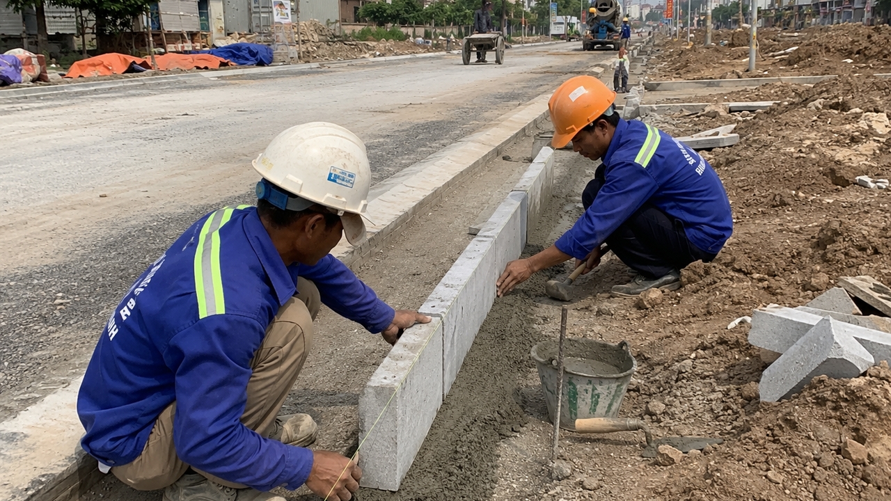 Thi Công Bó Vỉa Bê Tông